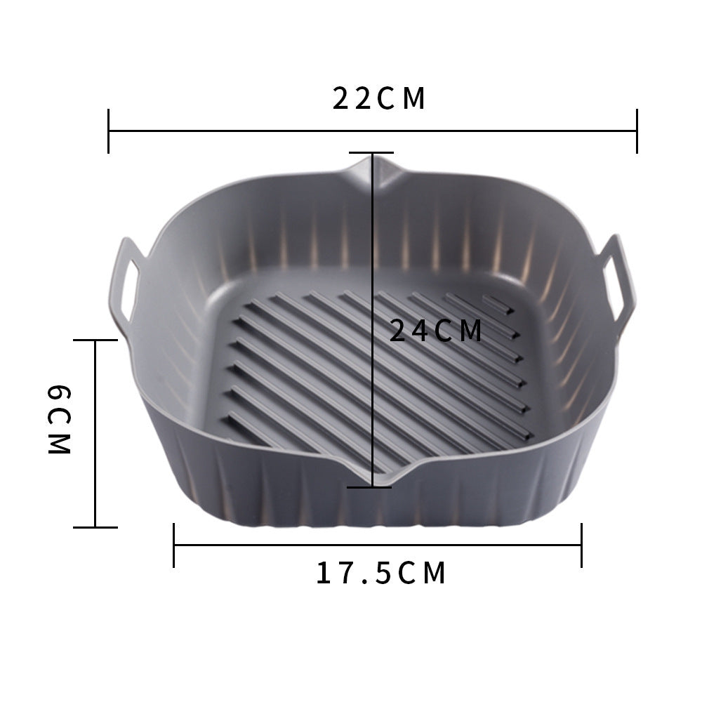 Bandeja de silicona para freidora de aire redonda y gruesa, plegable