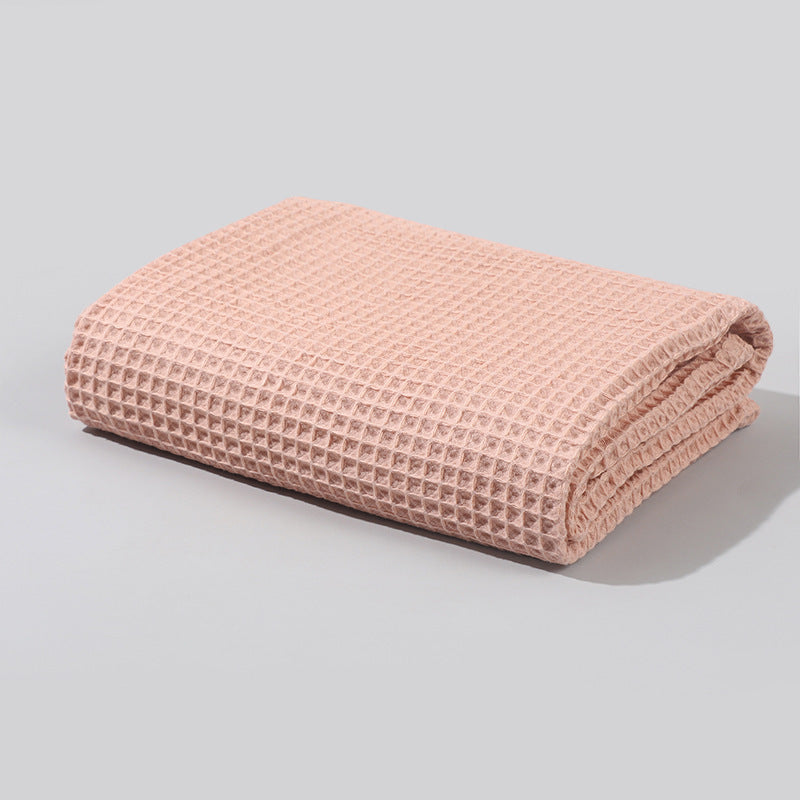 Waffle Baby Blanket Pure Cotton Solid Color Bath Towel