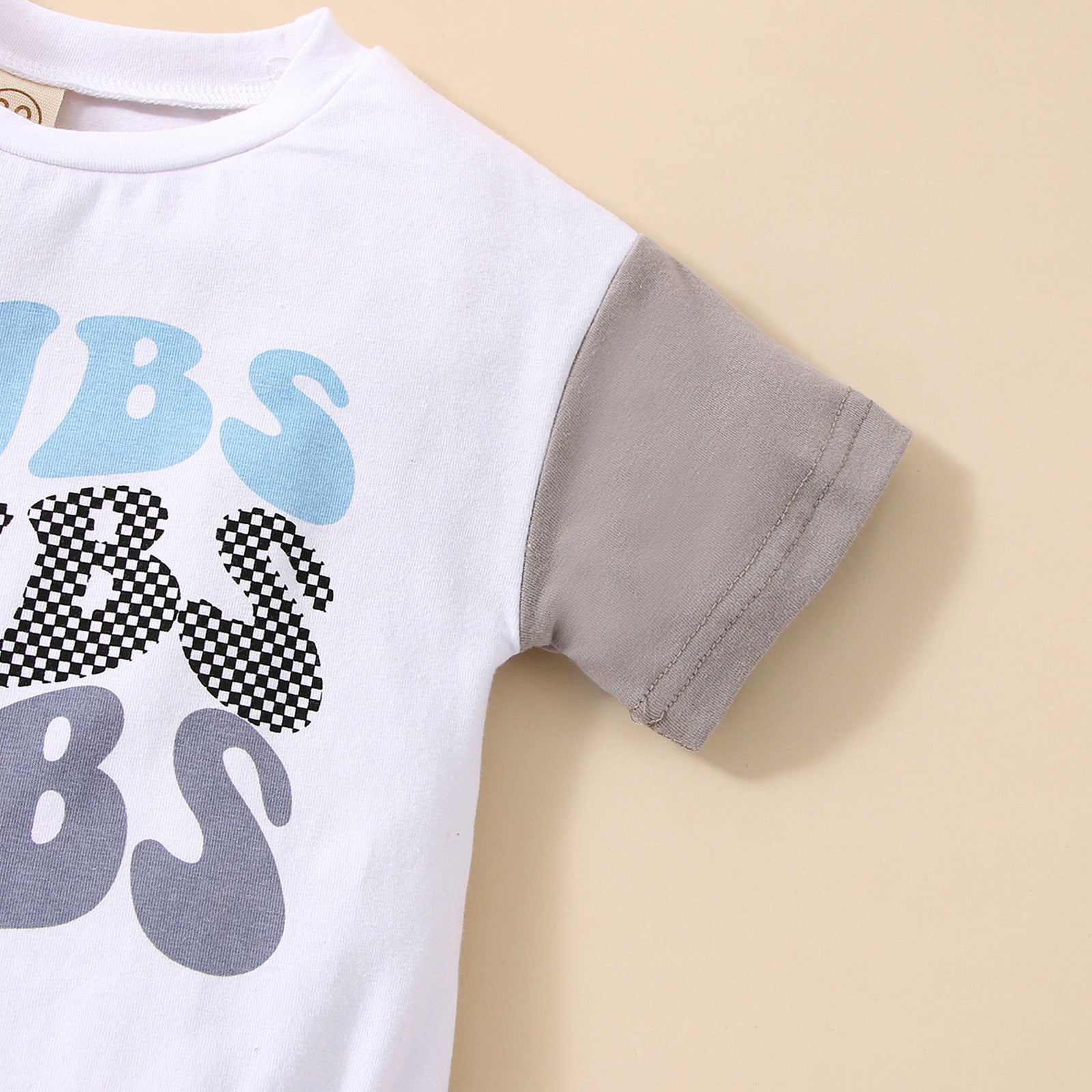 Letter Multicolor Printing Short Sleeve Rompers
