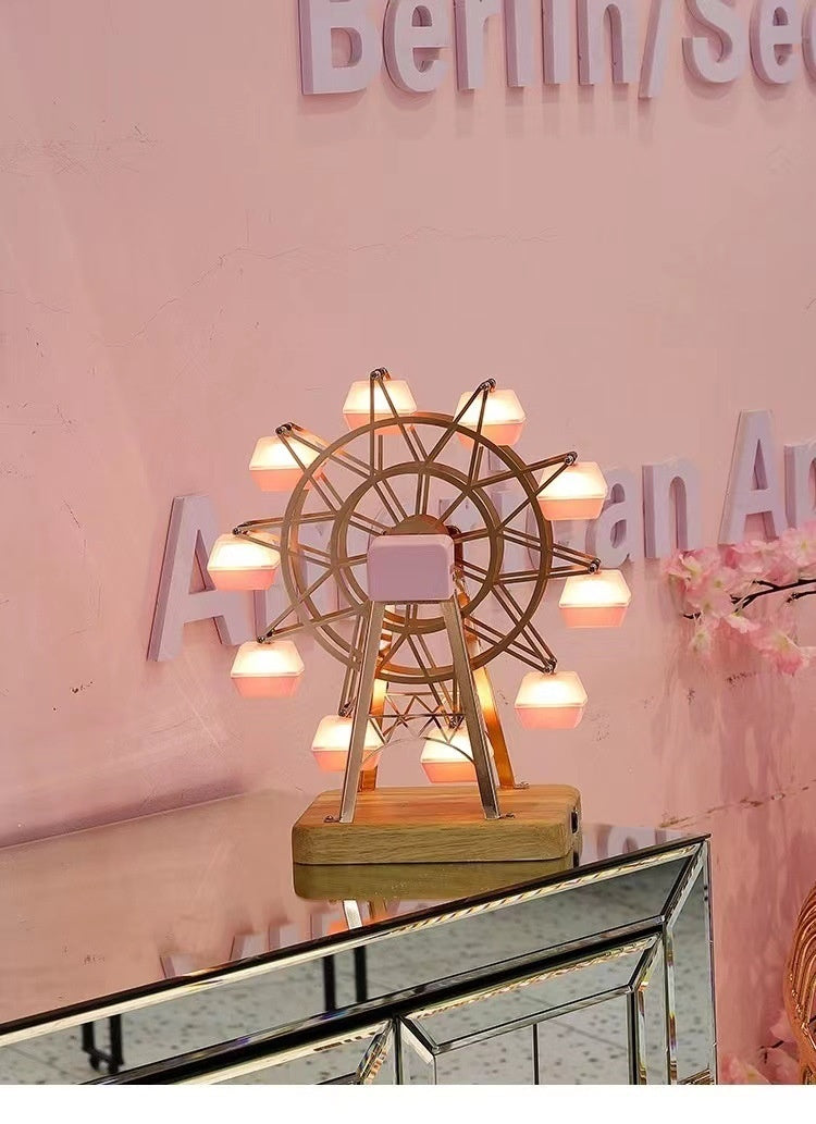 Lampe de Nuit Créative Décorative Petite Grande Roue Lampe d'Ambière Rotative