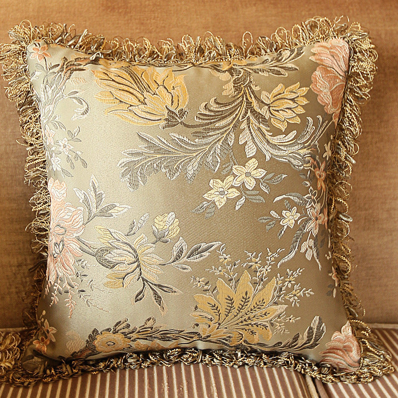 European Style Living Room Sofa Tassel Pillow Cover