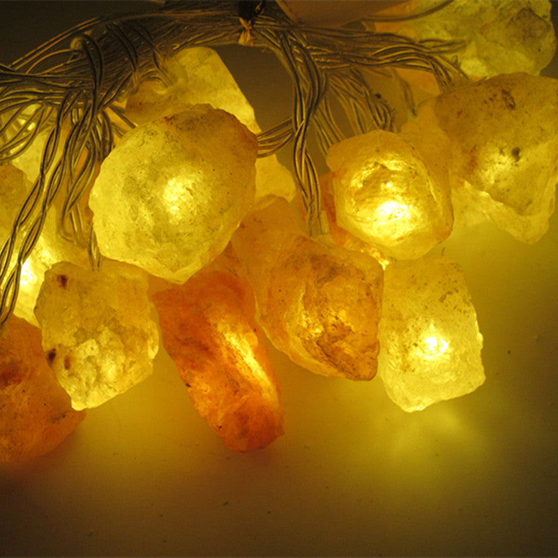 Crystal Salt Light LED Lighting Chain Himalayan Rose Salt Light Decorative String USB Salt Stone Night Light