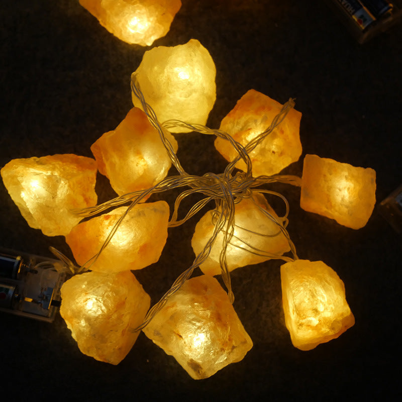 Crystal Salt Light LED Lighting Chain Himalayan Rose Salt Light Decorative String USB Salt Stone Night Light