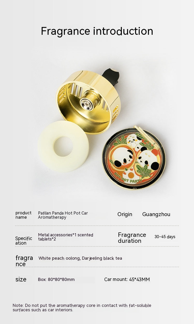 Panda Hot Pot Car Fragrance Outlet Perfume Decoration