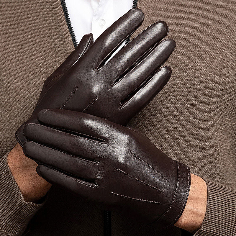 Gants fins en cuir pleine fleur de mouton pour homme