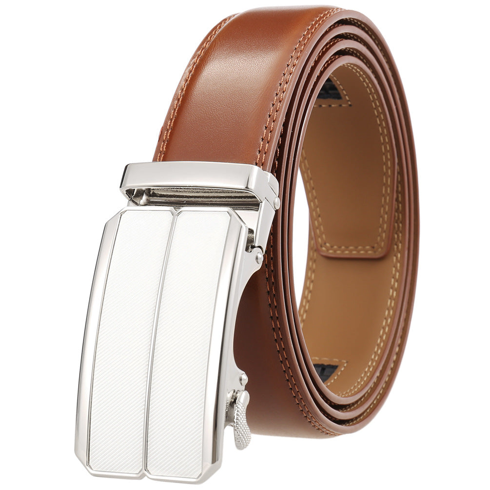 Zinc Alloy Automatic Buckle Two-layer Cowhide Business Belt