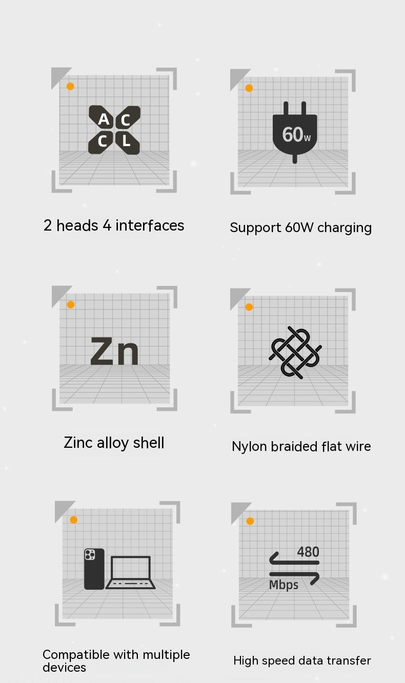 Four-in-one Fast Charge Data Cable