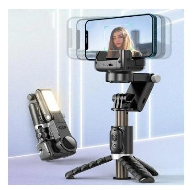 Support de téléphone pour diffusion en direct, stabilisateur de tête intelligent rétractable anti-secousse pour appareil photo, perche à selfie portable
