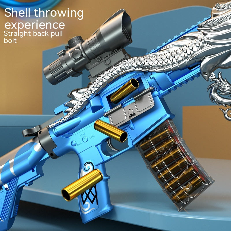 Manual Shell Throwing Soft Bullet Gun Five-claw Golden Dragon Magazine Feeding Toy