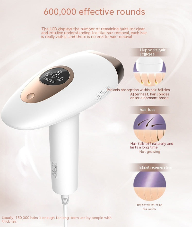 Épilateur laser à photon domestique indolore unisexe pour les aisselles et les bras