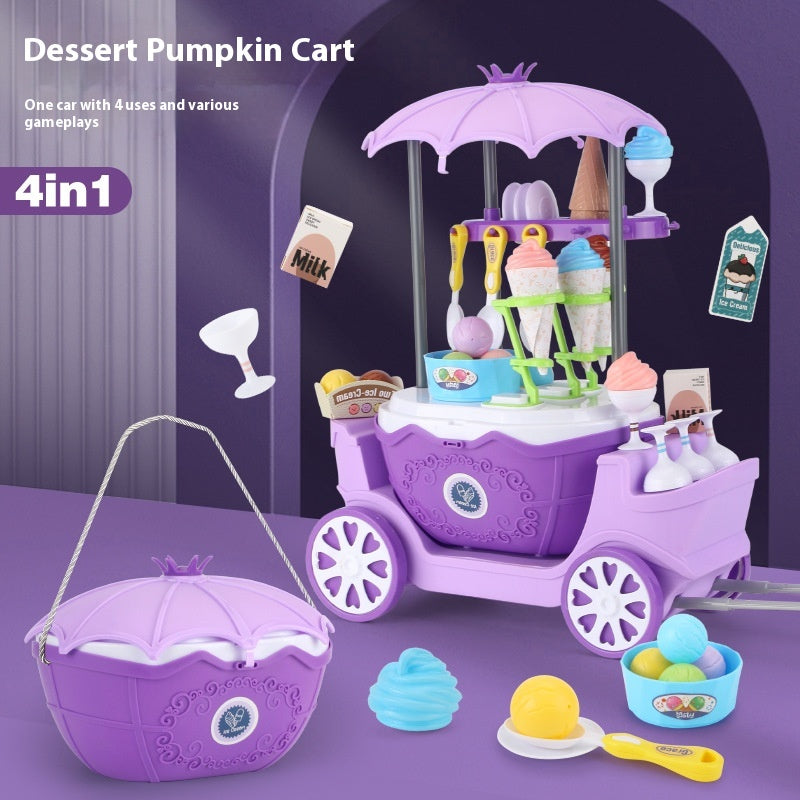 Children Play House Trolley Ice Cream Candy Car Dresser Doctor Toy Kitchen Suit