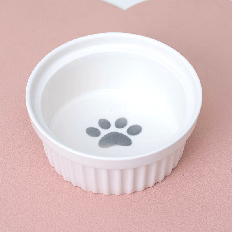 Gamelle pour Chat en Céramique, Double Gamelle, Gamelle d'Eau, Gamelle Oblique Surélevée, Fournitures pour Animaux de Compagnie