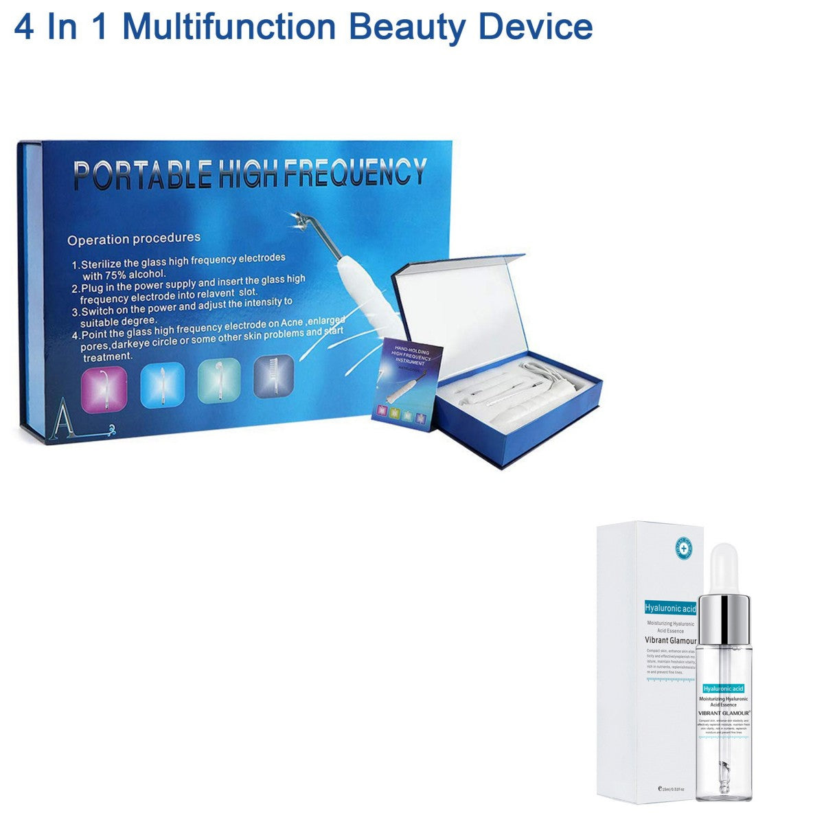 Electrotherapeutic Rod And Hairdressing Instrument With Hyaluronic Acid Facial Serum
