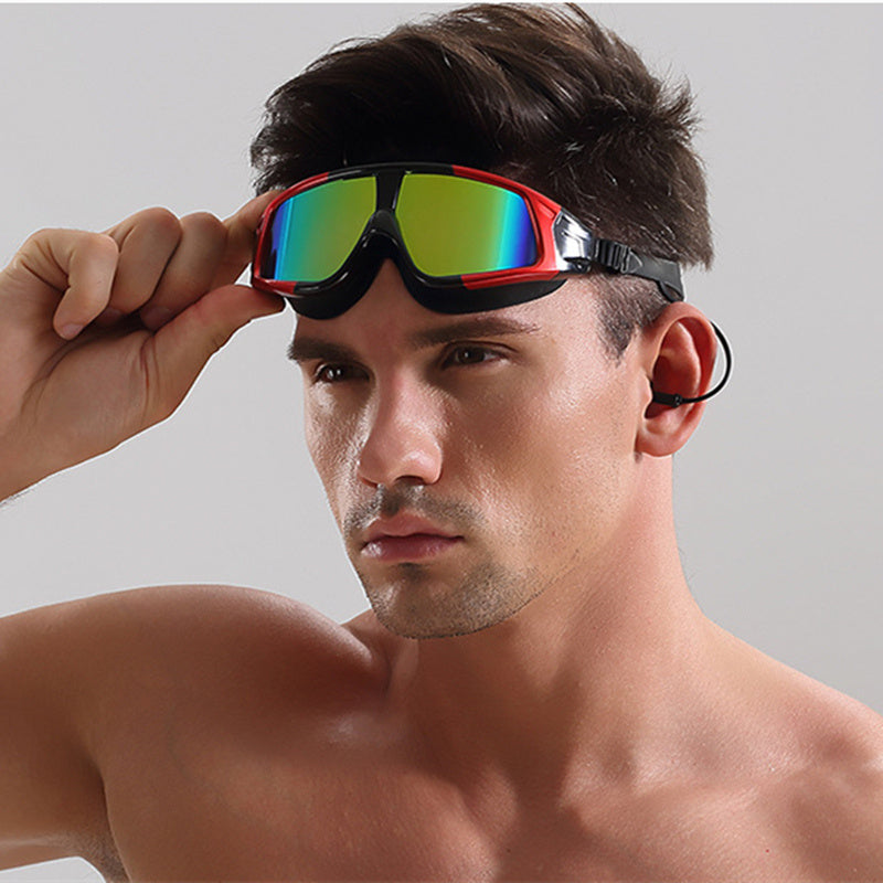 Swimming goggles swimming goggles HD waterproof anti-fog goggles swimming goggles large box HD goggles