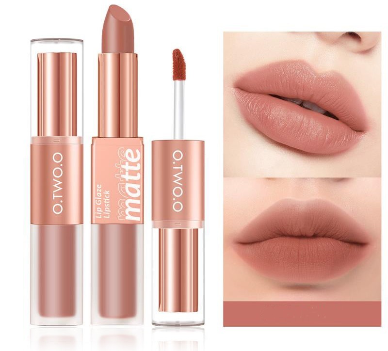 Lip Gloss Nude Café Lacté Ambré Citrouille Cannelle Thé au Lait Rouge à Lèvres Double Tête