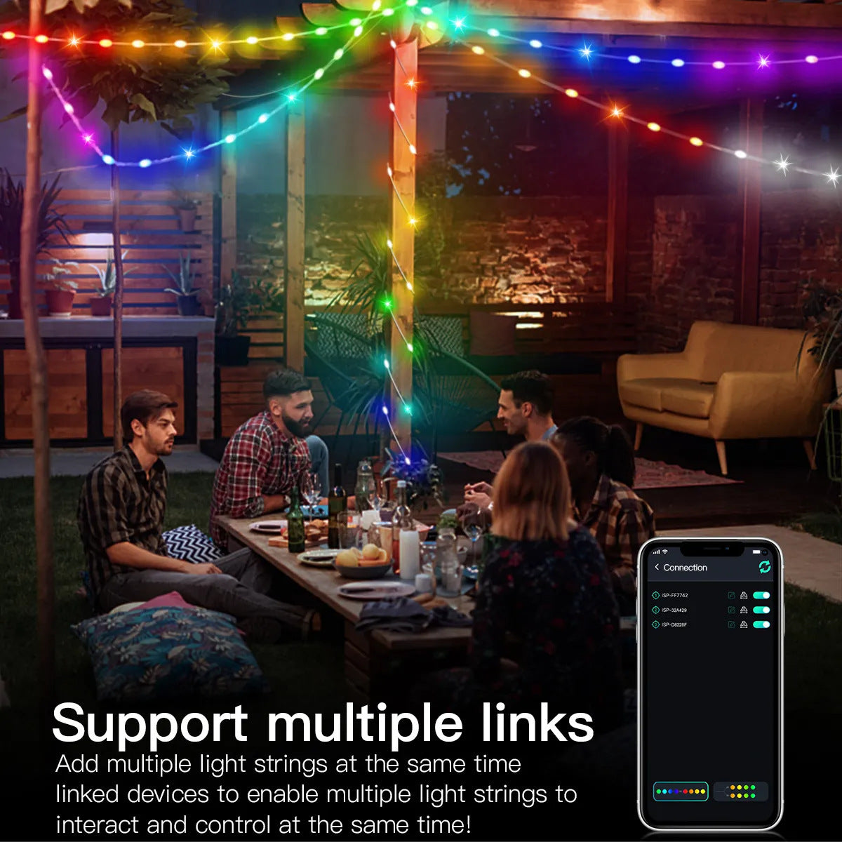 LED Light String Colorful Intelligent USB Bluetooth Waterproof Set