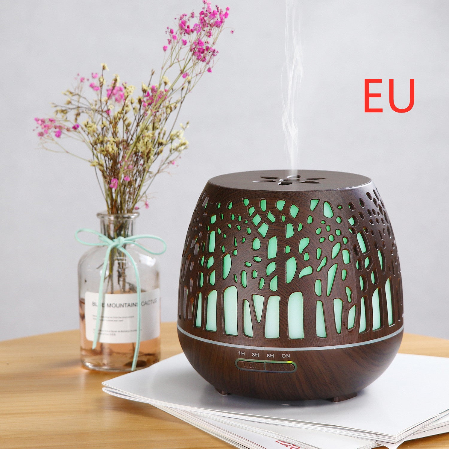 Diffuseur d'huiles essentielles d'ambiance, creux, coloré, humidificateur ultrasonique