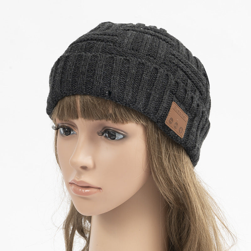 Casque audio Bluetooth en tricot chaud d'hiver