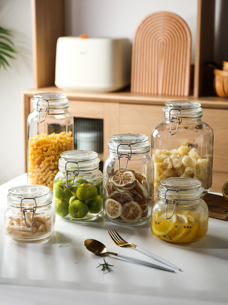 Bocal à thé rond en verre Boîte de conservation alimentaire