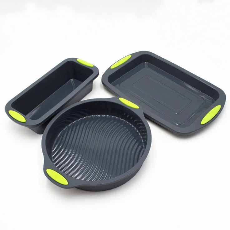 Molde de silicona para hornear pasteles, forma cuadrada, cuadrada, redonda, para hacer pan tostado, bandeja para pasteles, paquete de 2