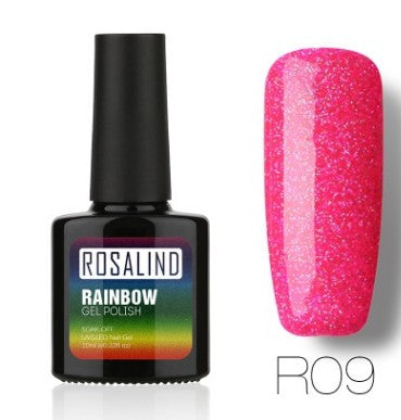 Sans clous, longue tenue, non toxique, vernis à ongles, colle de photothérapie ROSALIND, système arc-en-ciel étoilé.
