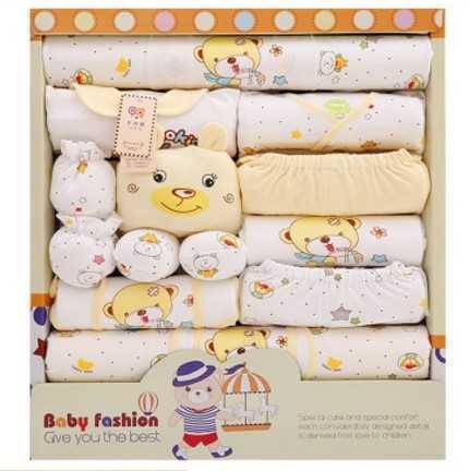 Coffret Cadeau de Vêtements pour Nouveau-nés en Coton 17 pièces