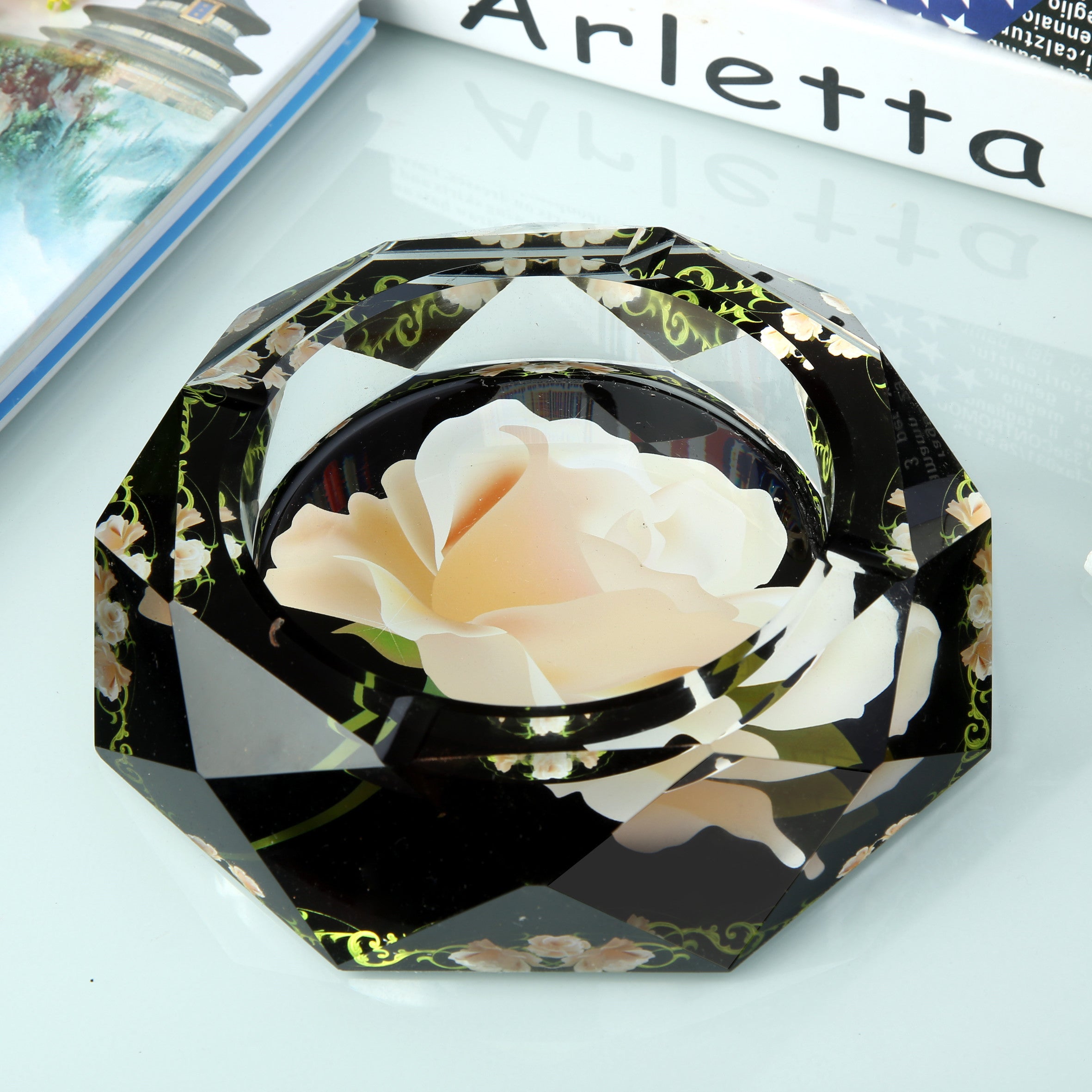 European Style Ashtray Creative Personality Crystal Glass Large