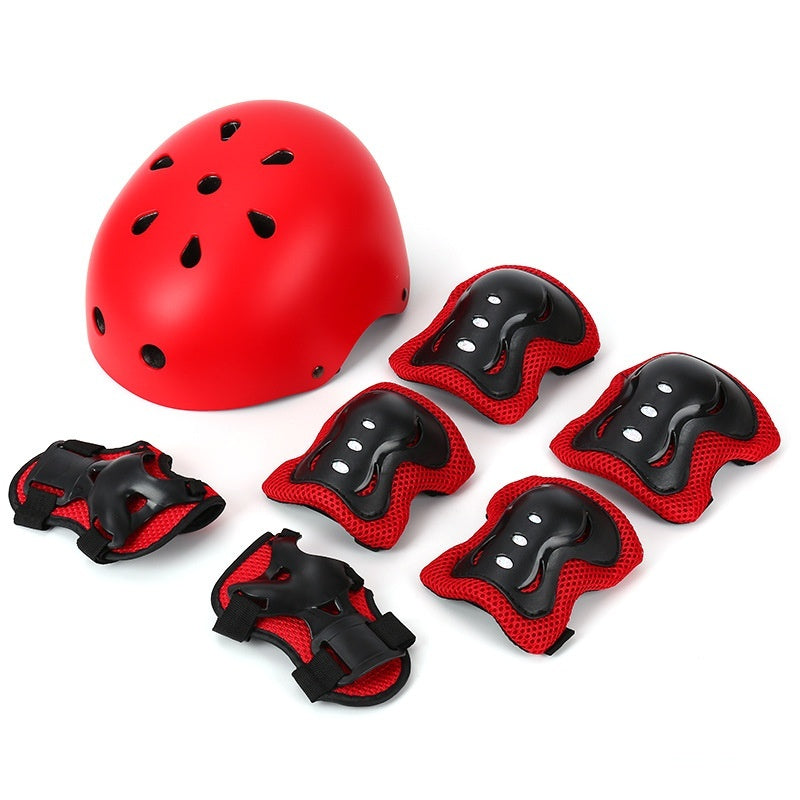 Roller Skating Protective Gear Riding Plum-blossom Helmet Set