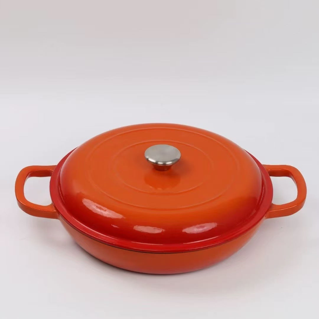 Household Multi-functional Cast Iron Enamel Seafood Pot 30cm Enamel Stew Pot