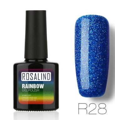 Sans clous, longue tenue, non toxique, vernis à ongles, colle de photothérapie ROSALIND, système arc-en-ciel étoilé.