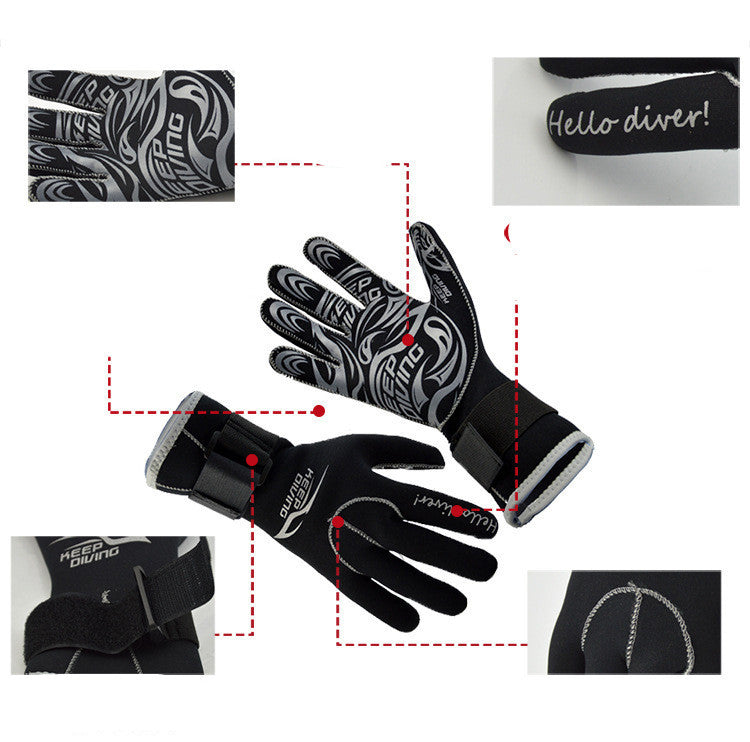 KEEP DIVING 3MM Snorkeling Equipment Deep Lung Gloves