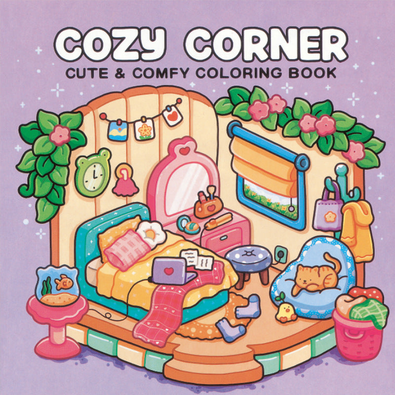 Coloring Book For Adults And Teens Cute Animal Characters Book Easy-to-start Coloring Book