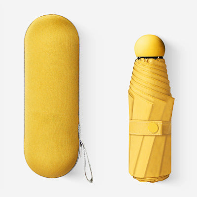 Sunshade and UV protection folding capsule umbrella
