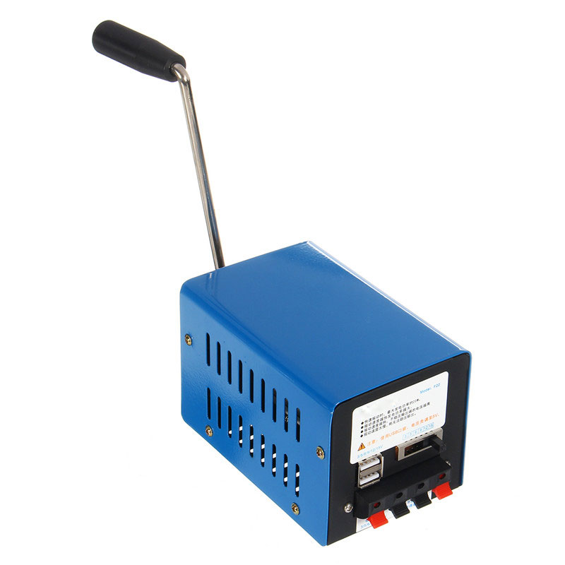 USB charging emergency rescue blue hand crank generator