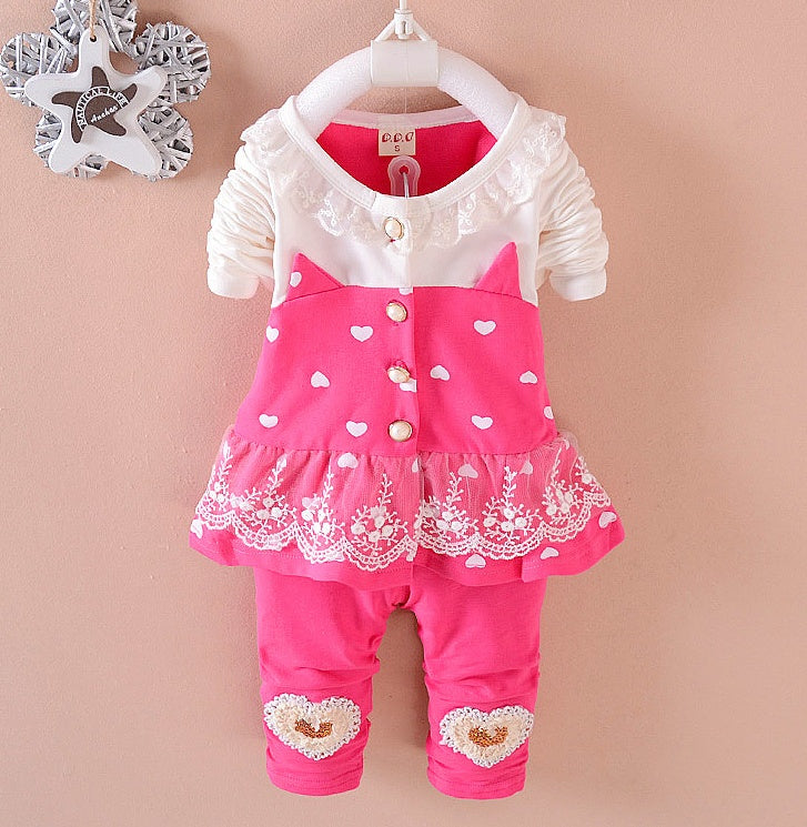 BibiCola Baby Girls Clothing Sets Toddle Tracksuits Kids Tops Pants 2pcs Tracksuits Kids Girls Clothes Baby Girl Clothes Set