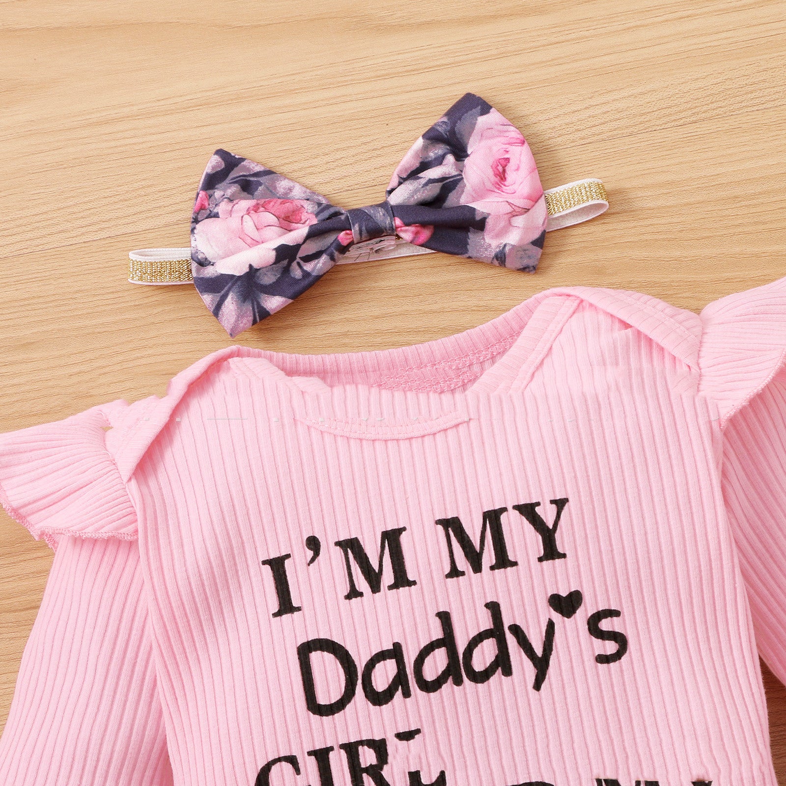 Children's Tight Romper And Printed Trousers Two-piece Set