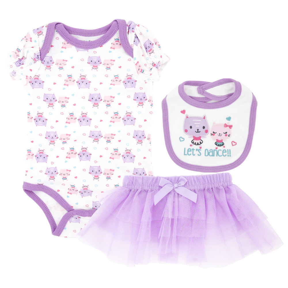 Baby suit three piece cartoon short sleeve summer sui