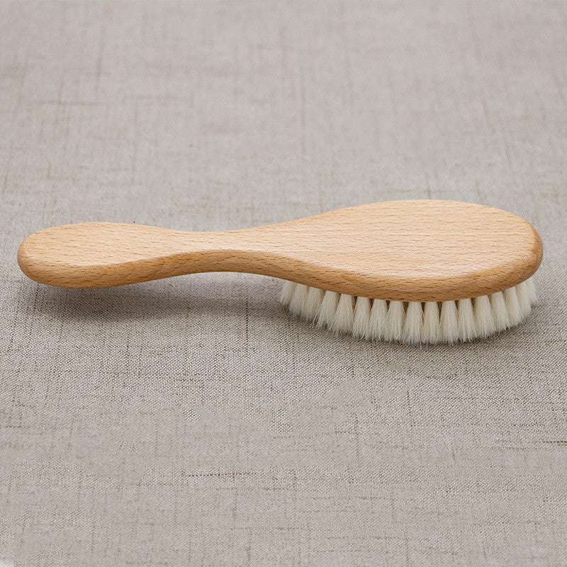 Brosse à cheveux de bébé en bois massif et laine