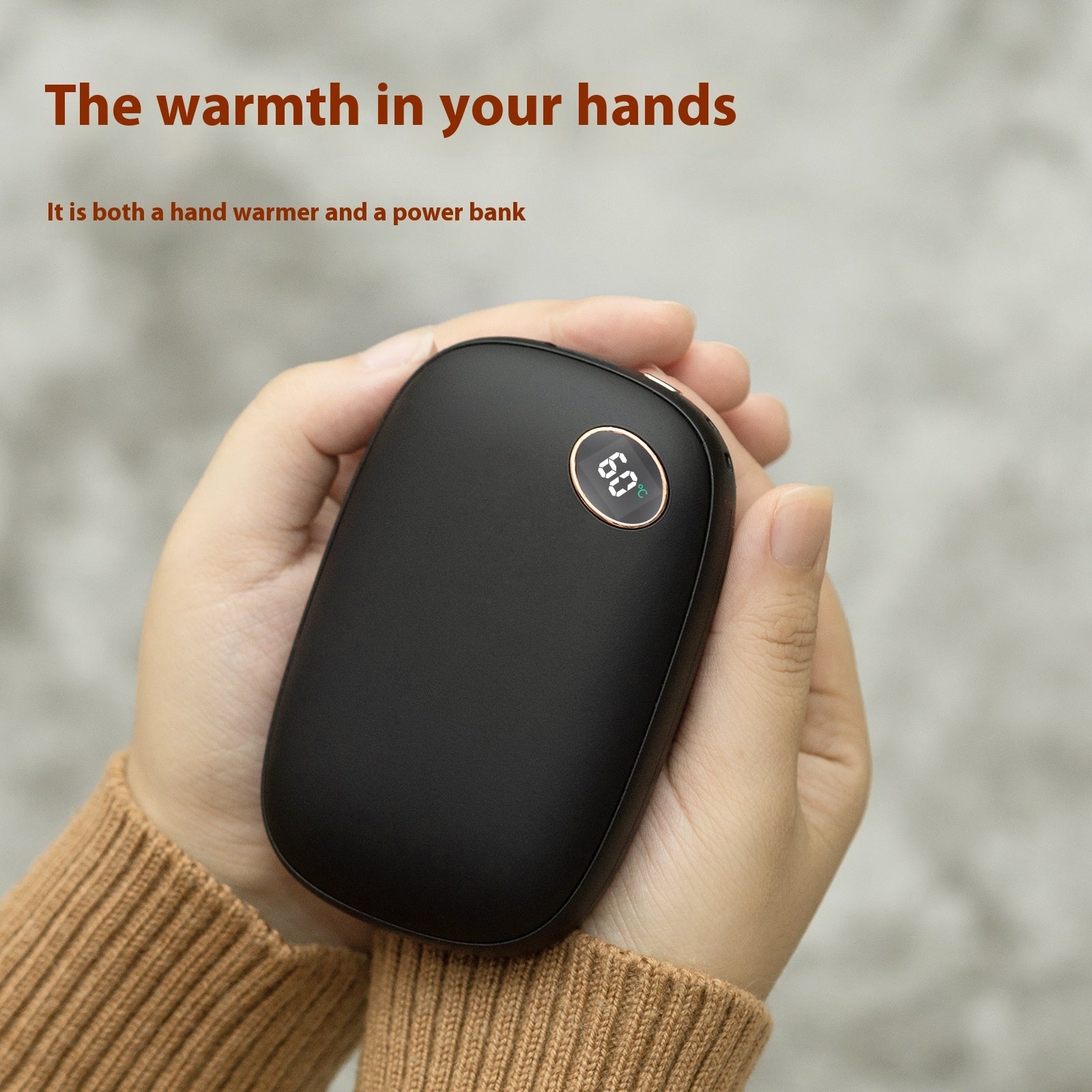 Chauffe-mains USB mini à grande capacité, chauffe rapidement, recharge deux-en-un