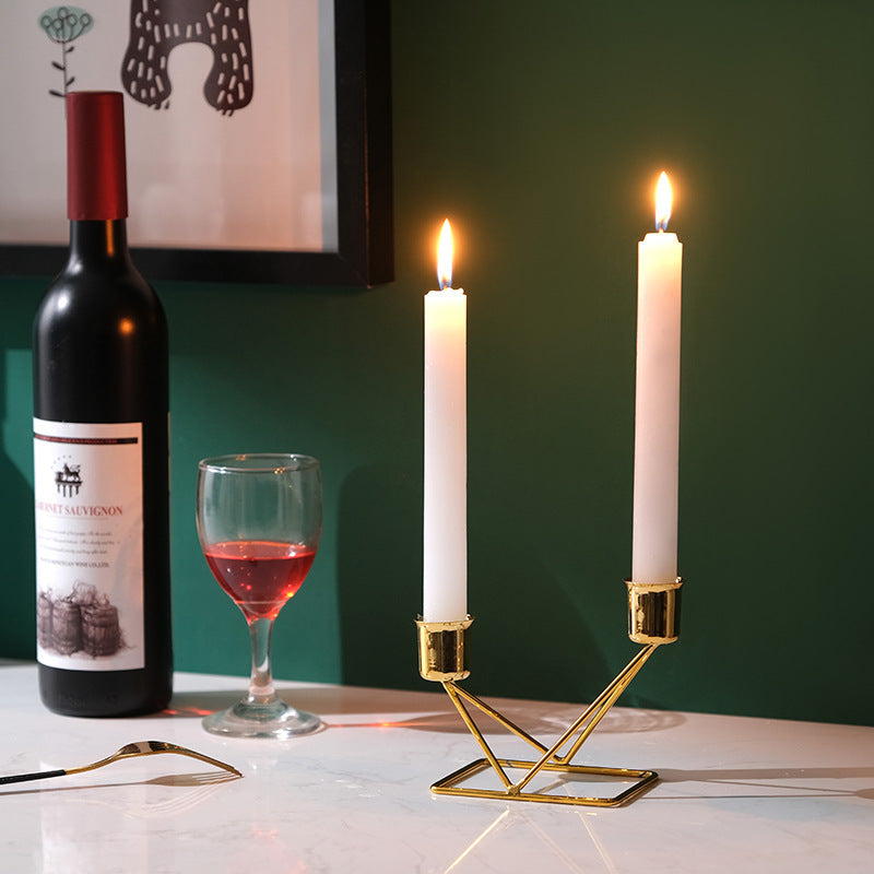 Accessoires de dîner aux chandelles Ornements de porte-bougies en fer forgé pour la maison