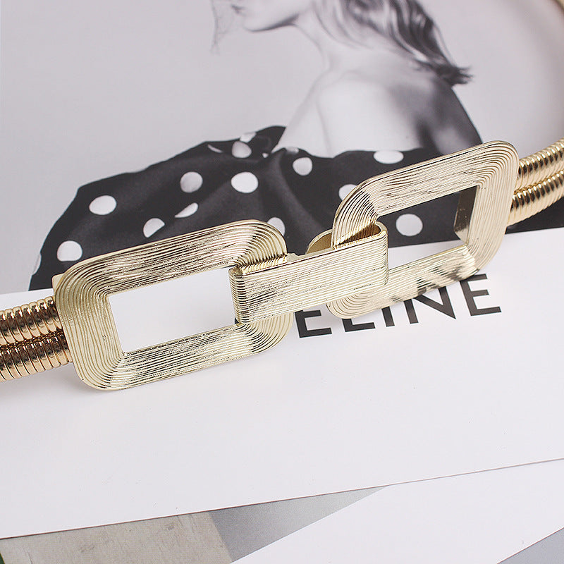 Ceinture femme ornement métallique extensible