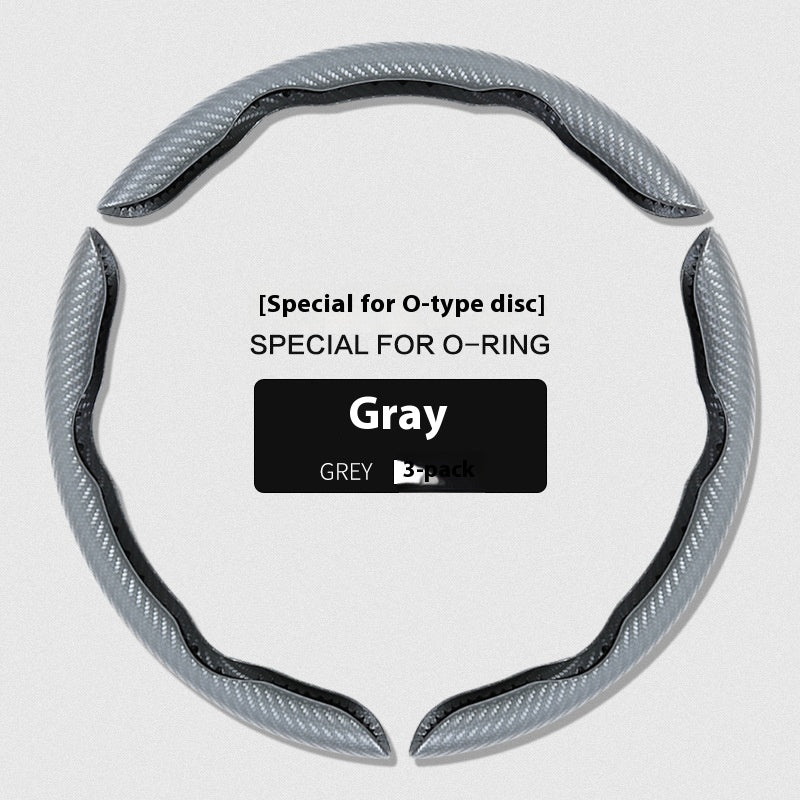 Steering Wheel Cover Sweat-absorbent Suede Carbon Fiber Pattern Protective Cover