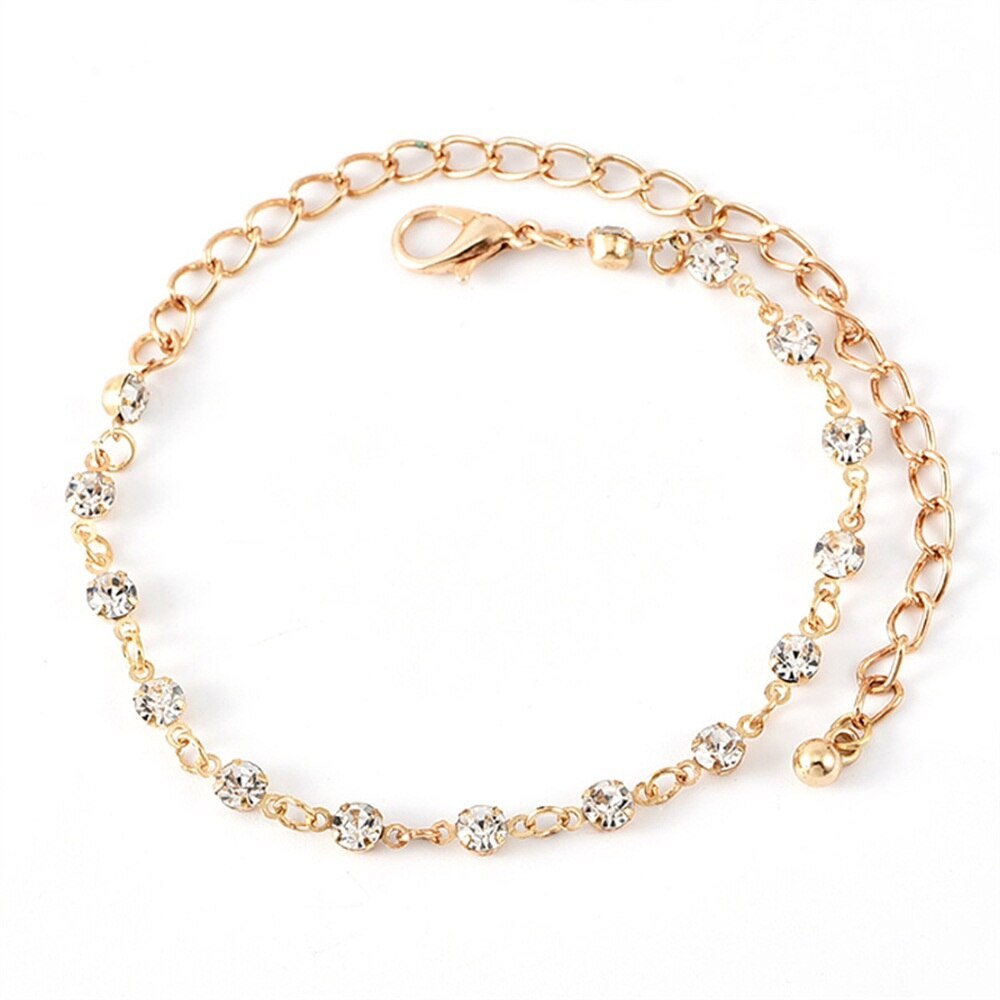 Cheville de plage populaire pour femme, coquille tissée, chaîne en diamant, pendentif abeille entièrement pavé, multicouche
