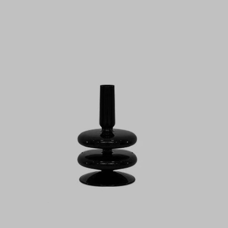Black Glass Candlestick Nordic Romantic French Home Soft Decoration