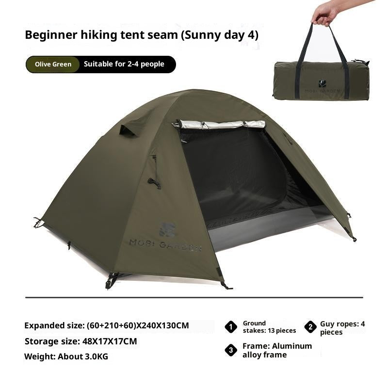 Outdoor Equipment Rain-proof Thickened Camping Three-point Tent Windproof Sunscreen Portable Folding Tent