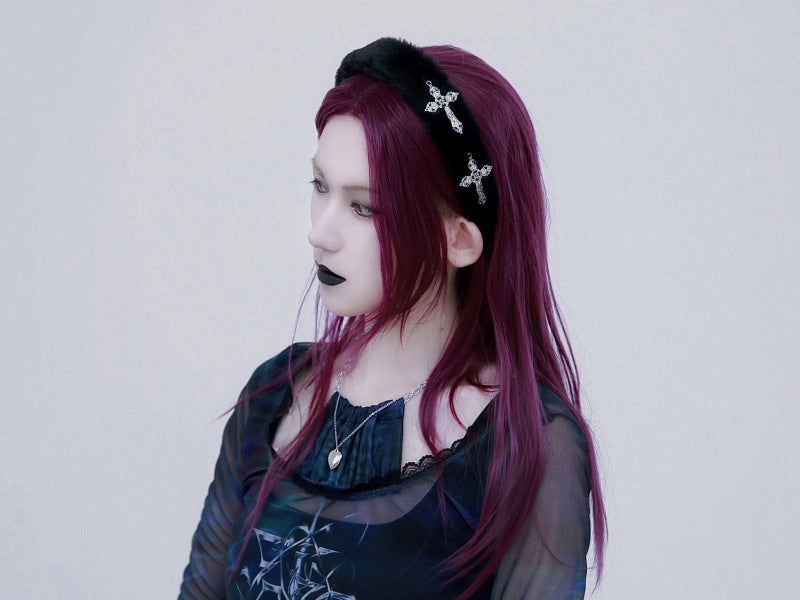 Handmade Headdress Punk Style Bow Love Black Sweet Hairpin