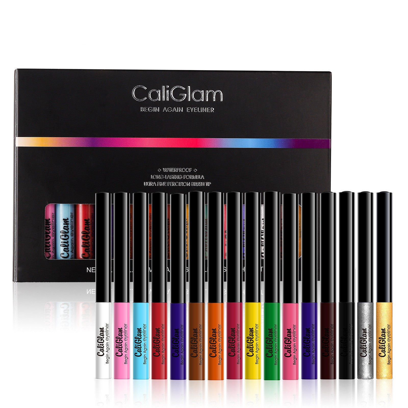 Ensemble de 16 Eyeliner Liquides FINS, Imperméables, Longue Durée, Anti-Bavures