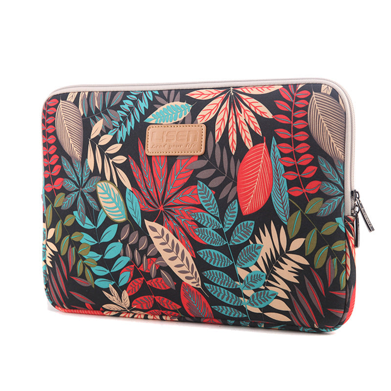 LISEN Colorful Leaf Notebook Sleeve Bag Inch 15.6 Inch Computer Bag