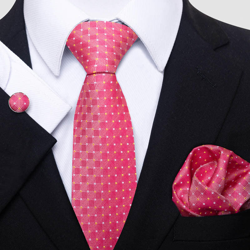 Ensemble cravate, pochette et boutons de manchette élégant pour hommes