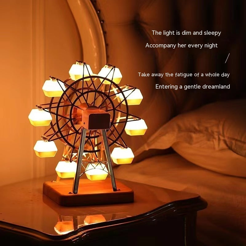 Lampe de Nuit Créative Décorative Petite Grande Roue Lampe d'Ambière Rotative